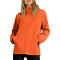 thumbnail image 3 of YDFCWXW Womens Light Rain Jacket Waterproof Windbreaker with Hood Packable Raincoats for Hiking Travel Outdoors (Orange, 3XL), 3 of 5