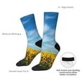 thumbnail image 4 of Picia Blooming Sunflower Field Print Athletic Socks for Men & Women – Cushioned Moisture-Wicking Crew Socks for Sports, Running, and Training, Soft & Breathable Size 5-11, 4 of 6