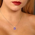thumbnail image 5 of 0.5 ct Brilliant Princess Cut Solitaire Alexandrite 18K White Solid Gold Everyday Affordable Designer Necklace Pendant with 18" Chain, 5 of 7