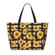 thumbnail image 2 of Fotbe Vintage Black White Plaid Sunflowe Bolsa de Viaje para Playa - Resistente al Agua, Bolsa Tote de Gran Capacidad y Ligera con 7 Bolsillos para Mujeres y Hombres, 2 of 7