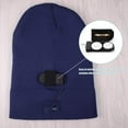 thumbnail image 3 of Morttic Unisex Knitted Beanie With Light ,Winter Warm Cuffed Beanie Cap Built-In 5 LED Flashlight Men Women Outdoor Headlamp Hat for Hiking ,Camping ,Running (Dark Blue), 3 of 7