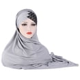 thumbnail image 2 of Fairnull Women Soft Silk with Sequins Hijab Headwrap Headscarf Turban Hat Cap Headwear, 2 of 8