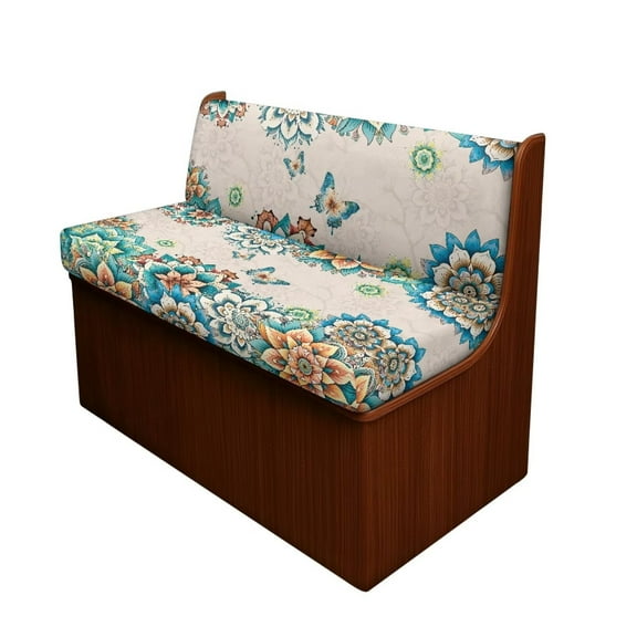 XYZCANDO Butterfly Floral RV Dinette Cushion Covers Universal Camper Accessories for Inside Sofa Covers Washable Washable Couch Cover 2 Cushion Sofa 1 Backrest Cover and 1 Bench Cover White