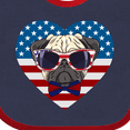 thumbnail image 4 of Inktastic Pug Dog Patriotic US Flag Heart Boys or Girls Baby Bib, 4 of 4