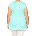 thumbnail image 4 of Women's Plus Size Side Pockets Polka Dot Short Sleeves Relaxed Tunic Tee Top, 4 of 4