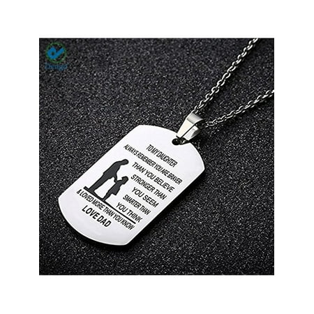 Deago To My Daughter son Gifts From Mom Dad Always Remember Inspirational Family Gifts Military Ball Chain Necklace Gift Graduation Birthday (Best Father Son Tattoos)