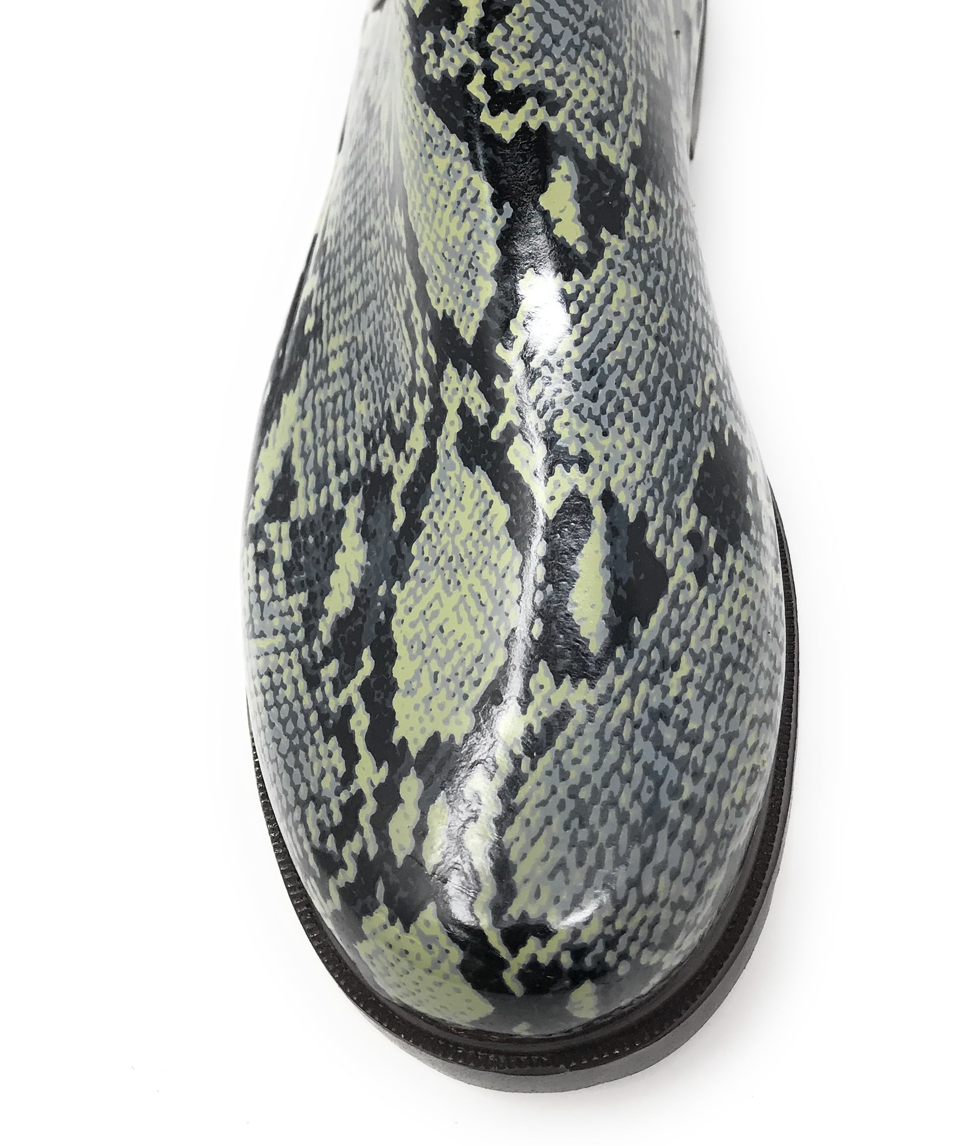 Forever Young Women's Pull Up Snake Skin Print Chelsea Rain Boots