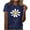 Dark Blue, variant on Hvot&aat Sunflower Graphic Top for Women Cute Printed T-shirt Casual Short Sleeve Round Neck Loose Fit Blouse