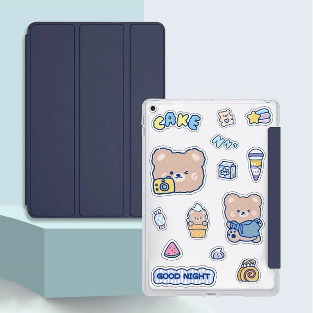 Tablet Cover For iPad Mini 2 3 4 5 6 Leather Smart Folio Case For ipad mini4 A1538 mini5 A2124 mini6 A2568 Protective Cases capa Navy(A10 Sticker) iPad Mini 5 2019