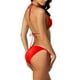 thumbnail image 5 of ¡Rebajas! Conjuntos de bikini Prolriy para mujer, bikini de dos piezas con cordones en color liso, trajes de baño para mujer, rojo, talla M, 5 of 8