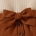 thumbnail image 6 of Girls Clothing Girls Clothing Set Toddler Girls Ruffles Long Sleeve Ribbed Knitted Turtleneck T Shirt Tops Solid Bow Tie Skirt Outfits, 6 of 8