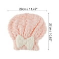 thumbnail image 2 of 1 Pc Women Soft Comfortable Hair Drying Towel for Bathroom Vacation Travel Pink Coral Velvet, 2 of 3