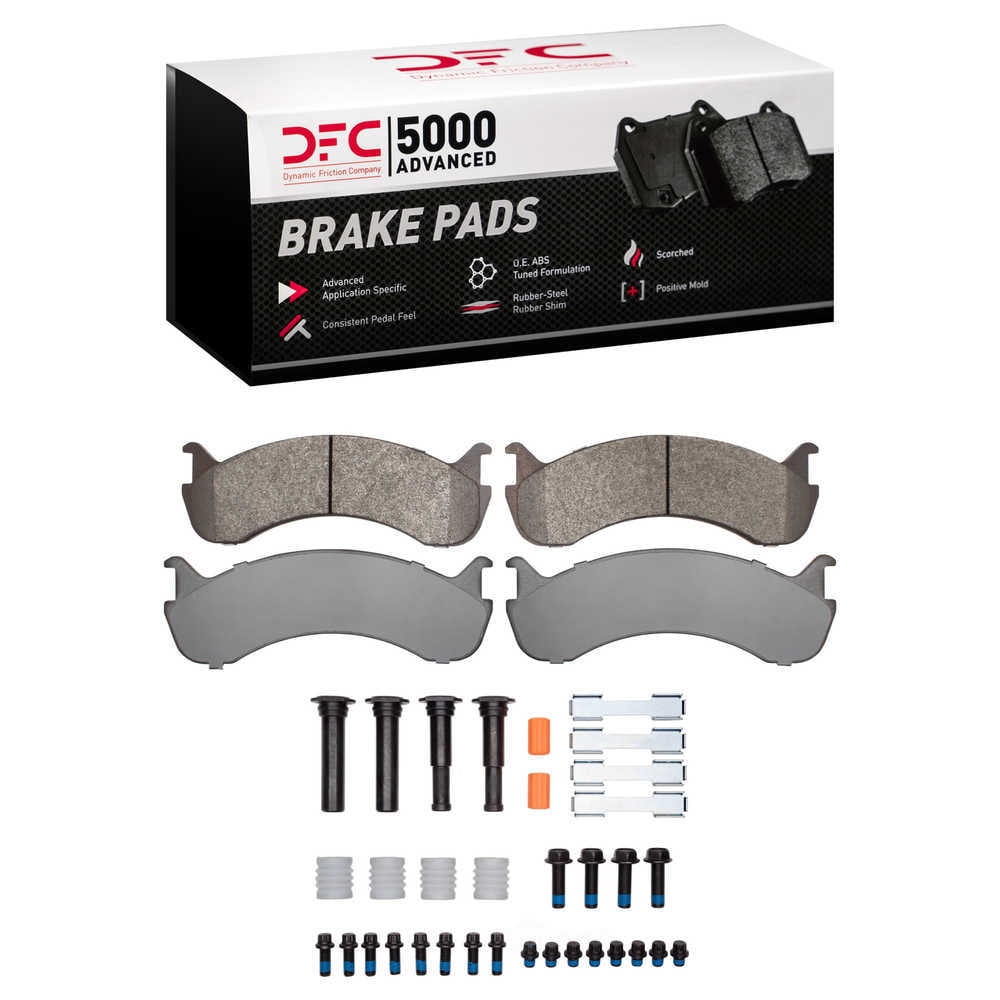 Dynamic Friction Company 1551-0786-01 DFC 5000 Advanced Brake Pads - Semi Metallic and Hardware Kit