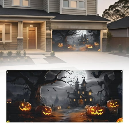 

2packs BnGAJN Halloween Deals Wall stickers Garage Friends Halloween 2024 New Halloween Garage Door Cover Garage Door Halloween