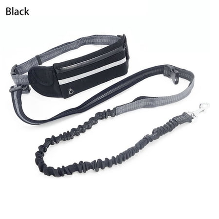 Adjustable Running Jogging Walking Nylon Traction Belt Rope Dog Leash Collar Dogs Harness BLACK