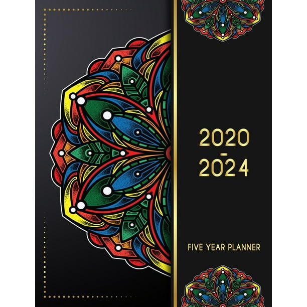 5 year planner 2020 2024 colorful blossom 5 year planner calendar