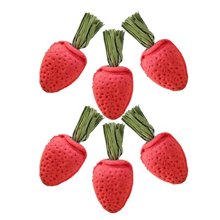 Hamster Chew Toys for Small Animals Promoting Teeth Health Made from Natural Hay 6pcs Red