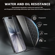 3-Pack 9H+ Tempered Glass Screen Protector for iPhone [2x HD Clear + 1x Privacy] | Military-Grade Shatterproof | No-Dust Installation Kit (15/16)