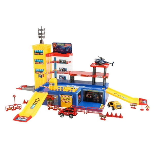 Juego de estacionamiento de juguetes para vehículos Hugo Police Parking Lot Toy