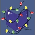 thumbnail image 2 of Boy's Marvel Hawkeye Arrow Icon Christmas Lights  Pull Over Hoodie Navy Blue Heather X Large, 2 of 4