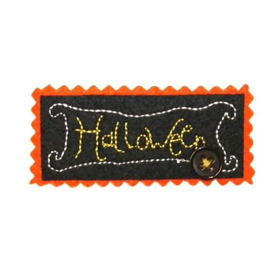ID 0836B Halloween Sign Patch Decoration Craft Embroidered Iron On Applique