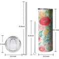 thumbnail image 5 of 20oz Pioneer Flower Skinny Tumblers Stainless Steel Tumbler with Lid and Straw,Vacuum Insulated Double Wall Travel Tumbler Cups with Cleaning Brush for Coffee,Tea, 5 of 6