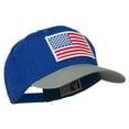 thumbnail image 5 of White American Flag Patched Cotton Twill Cap - Grey Royal OSFM, 5 of 5