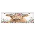 thumbnail image 2 of 54x18 Inches Valance Curtain Highland Cow with Flowers Window Curtains Rod Pocket Design for Kitchen Living Room Bedroom, 2 of 6