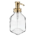 thumbnail image 7 of mDesign Square Glass Refillable Soap Dispenser Pump, 2 Pack - Clear/Soft Brass, 7 of 7