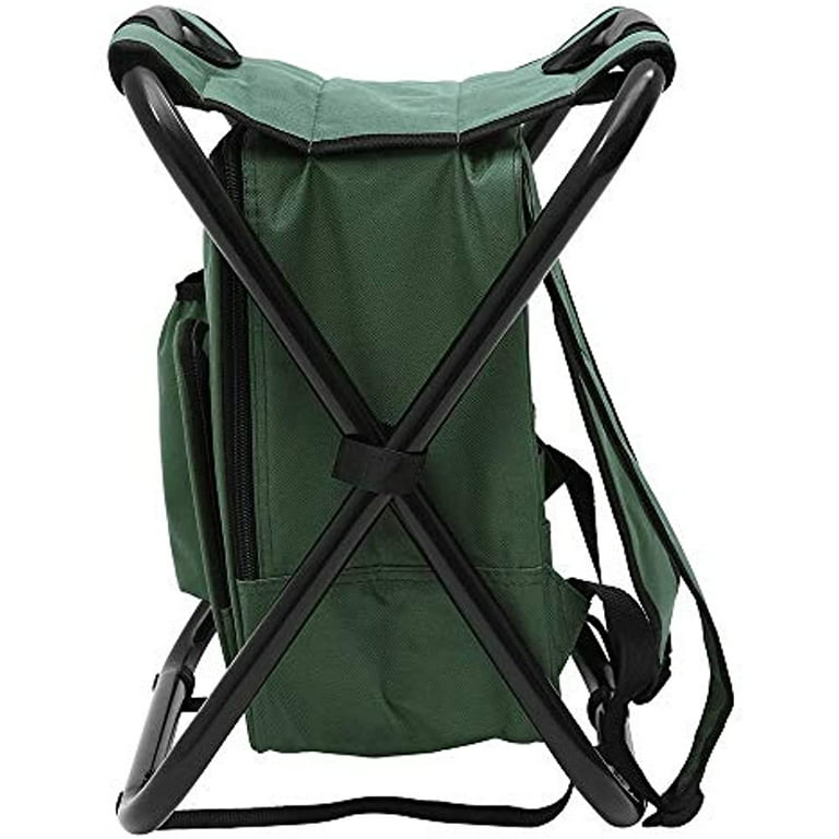 Miuline Folding Camping Chair Fishing Tackle Bag with Seat Heavy Duty  Backpack Chair Rucksack Seat Bag Fishing Stool for Outdoor Fishing Beach  Camping