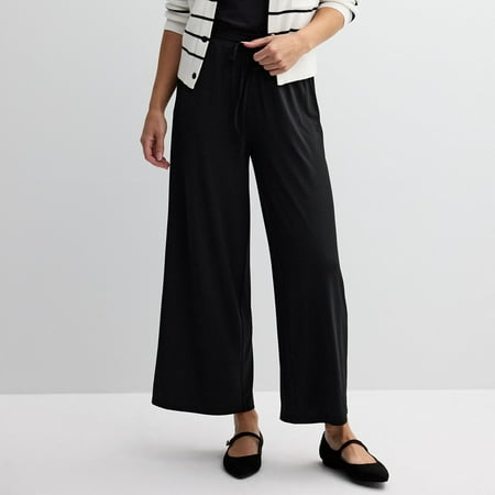 Women's Ellen Tracy High Rise Pull On Pants Color: Black Size: LARGE