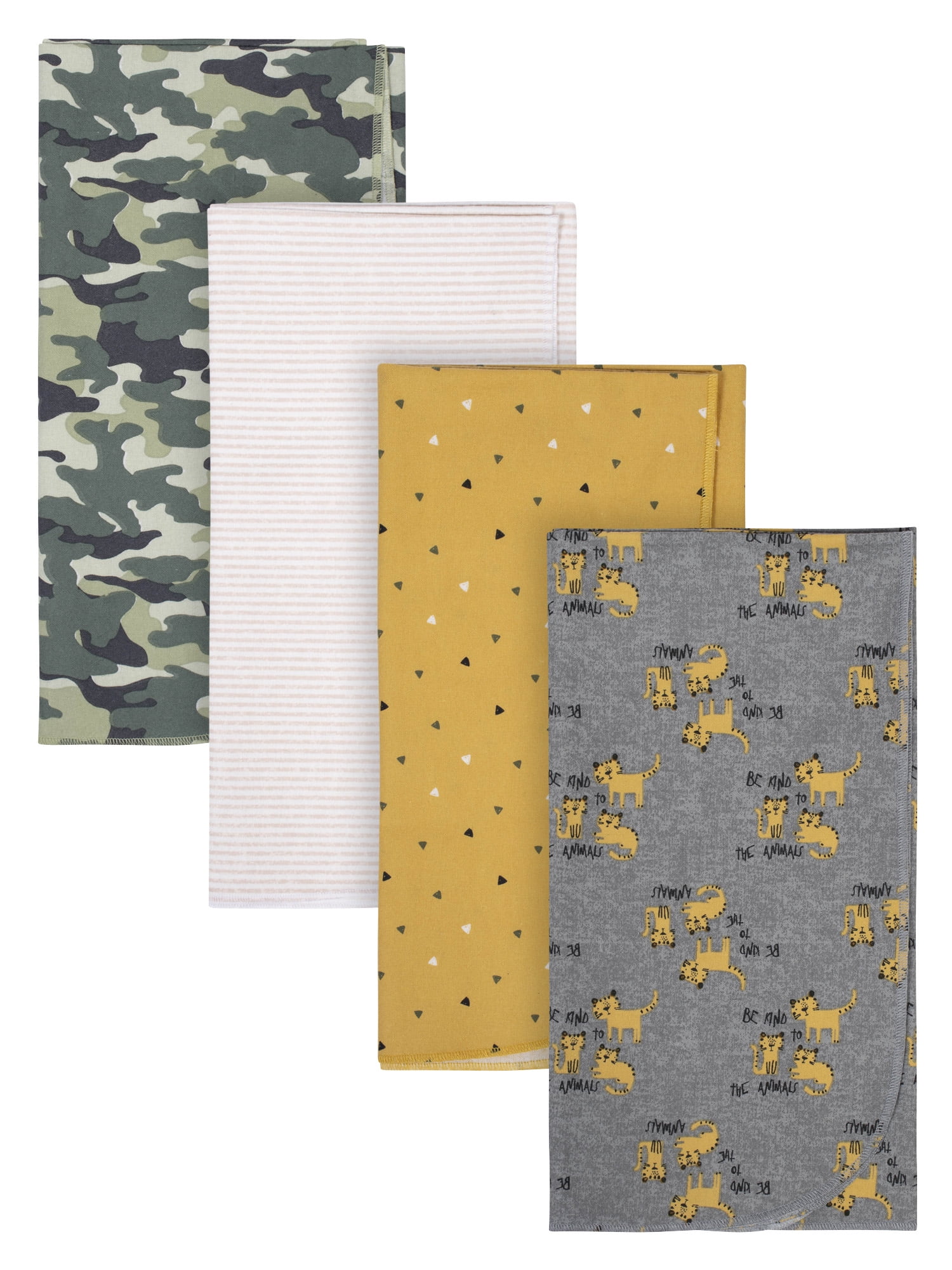 Gerber Gerber Baby Boy Flannel Blankets, 4Pack, TIGER