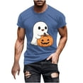 thumbnail image 2 of Handshe Men's Halloween Graphic Print Short Sleeve Round Neck T-Shirt - Comfortable Blouse, 2 of 5