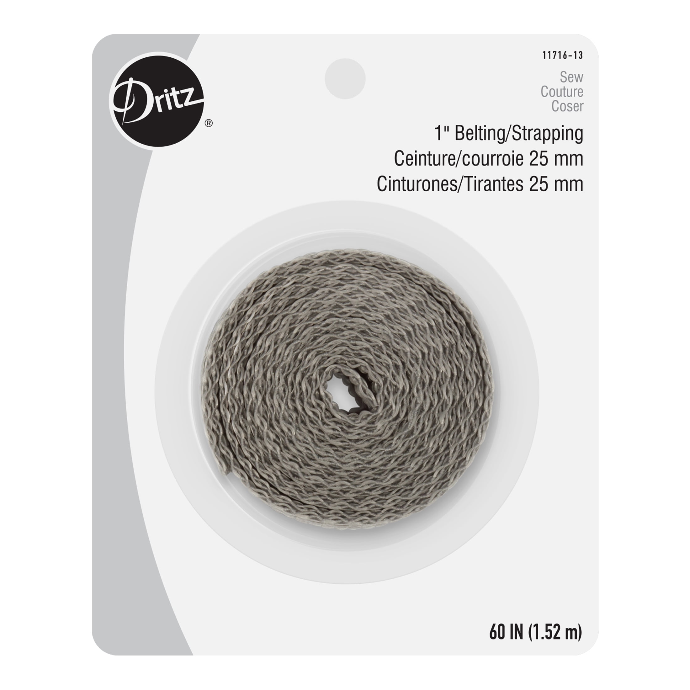 (3 pack) Dritz® Gray Polypro Belting or Strapping Material, 1 inch Wide, 60 inches Long