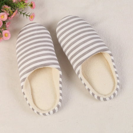 

Women Mens Comfort Knitted Cotton Slippers Washable Flat Closed Toe Ultra Lightweight Indoor Shoes with Non-Slip Sole