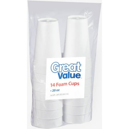 Great Value 20 Oz Foam Cups, 14 count - Walmart.com