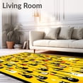 thumbnail image 2 of Flatwoven High Traffic Area Rug, Dynamic Electric Guitar Non Skid Floor, Non Slip, Stain Resistant, Washable Area Rugs for Living Room, Bedroom(Yellow, 4X6), 2 of 8