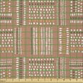 thumbnail image 2 of Ambesonne Tribal Fabric by the Yard Microfiber, Marks and Strokes Terracotta, 2 Yards, Pale Rust Grey and White, 2 of 2