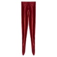 thumbnail image 6 of ZDHoor Women Glossy Yoga Leggings Tights Shiny Skinny Ballet Dance Workout Pants Burgundy XL, 6 of 7