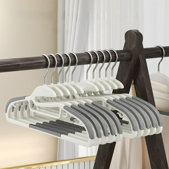 Non-Slip Reinforced Steel Core Clothes Hanger – Household Space-Saving Closet Organizer (Dry/Wet Use, Shoulder-Friendly No Bumps, 360° Rotating Hook, Heavy Coat/Jacket Hanger, Multi-Color)
