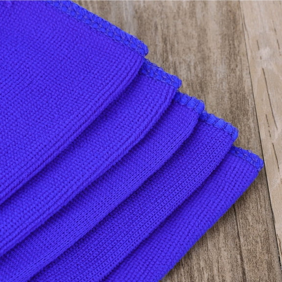 LOLIPPYY Blue Microfiber Cloth for Dust and Grease Removal, Gentle and Absorbent, 5Pcs