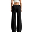 thumbnail image 5 of VV AVEORS Wide Leg Sweatpants Women Baggy High Waisted Gym Workout Joggers Elastic Waist Track Pants Black S, 5 of 7
