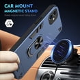thumbnail image 2 of ELEHOLD Full Body Case for iPhone 11,Shockproof and Anti-Drop Phone Case Built-in Bracket Car Magnetic,Navyblue, 2 of 8