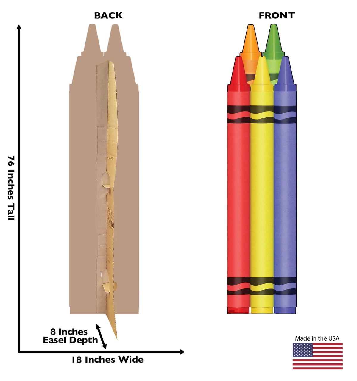 Advanced Graphics 2748 Coloring Crayons Cardboard Cutout, 76 x 18 in.