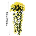 thumbnail image 2 of Guirnalda de flores artificiales para colgar en la pared, simulación floral, vid, oficina en casa, flor falsa, ratán, amarillo kenally HA8140-08B, 2 of 6