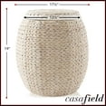 thumbnail image 7 of Casafield Round Storage Basket with Lid, Whitewash - Handwoven Water Hyacinth Hamper Organizer for Laundry, Blankets, Plants, 7 of 7
