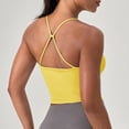 thumbnail image 4 of Tank Tops for Women,Butterluxe Y Back Longline Sports Bra Spaghetti Strap Racerback Padded Yoga Workout Crop Tank Top,Camisole Tops for Women,Yellow,XL, 4 of 4