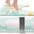 thumbnail image 4 of EVNELE Toilet Rugs U Shaped, Cyan Toilet Mat Cute Daisy Contour Bath Rug, Thick Soft Machine Washable Toilet Carpet, Non Slip Bathroom Floor Mats Super Absorbent Microfiber Bath Rugs, 20"x24", 4 of 6