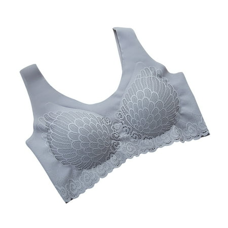 Sports Bras for Women Comfort Latex Underwear Embroidered Lace Seamless Full Coverage Wireless Bras Push Up Bra Tube Top