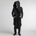thumbnail image 2 of XIAONU Men'S Hoodies Long Hooded Cardigan Coat With Pockets Solid Color Long Sleeves Oversized Cape Hooded Sweatshirt, 2 of 8